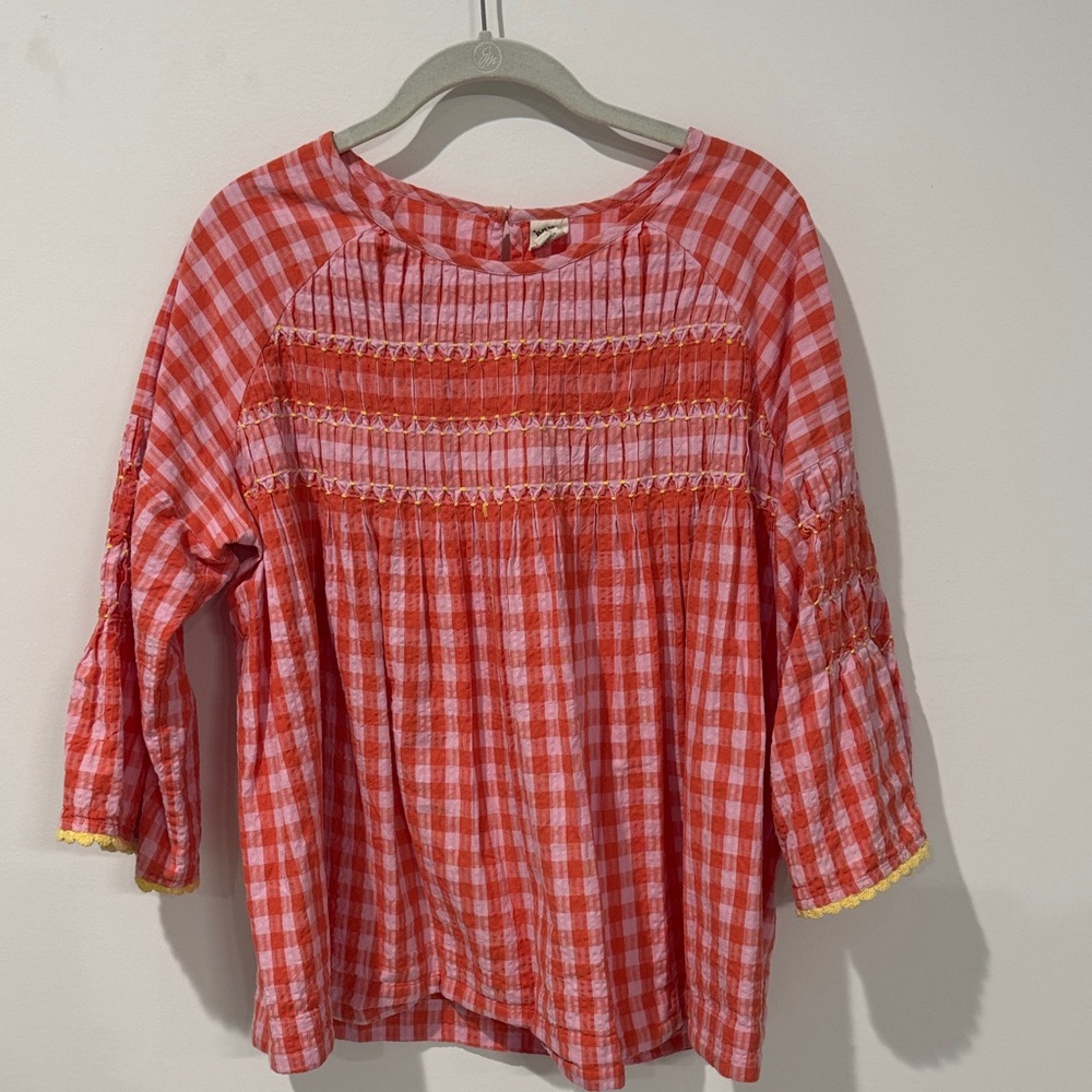 Ivy Jane Red and Pink Checkered Top